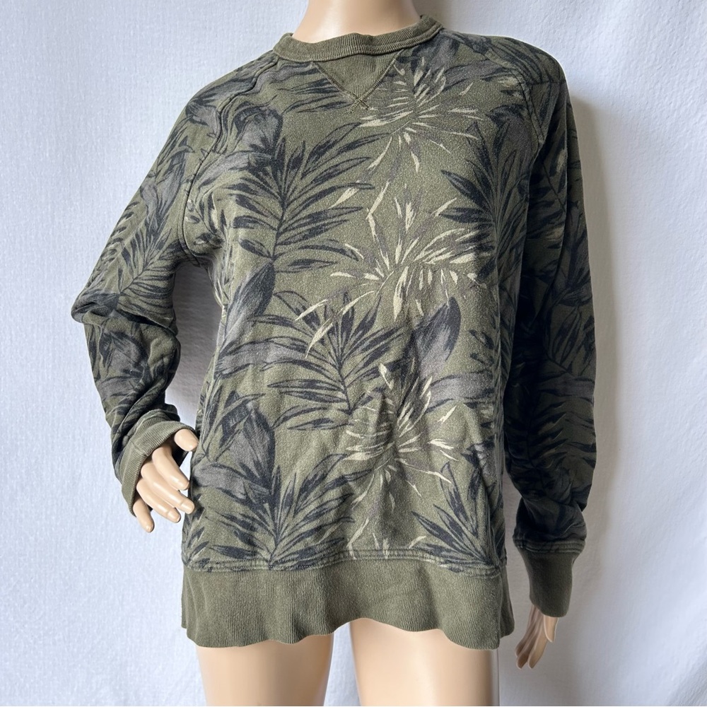 BANANA REPUBLIC Green Leaf Print Sweatshirt
